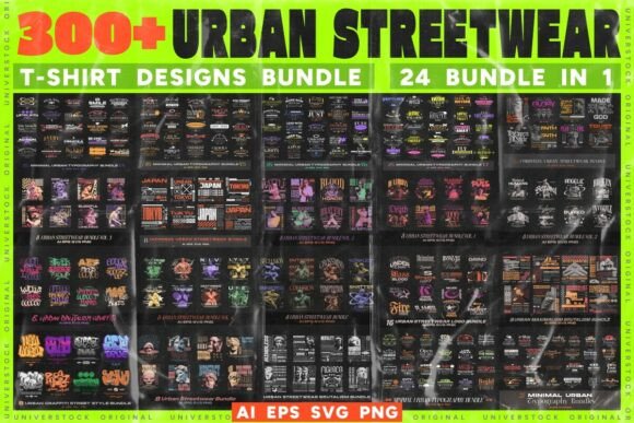 Download Urban Streetwear T-shirt Designs Bundle - Urban Collection